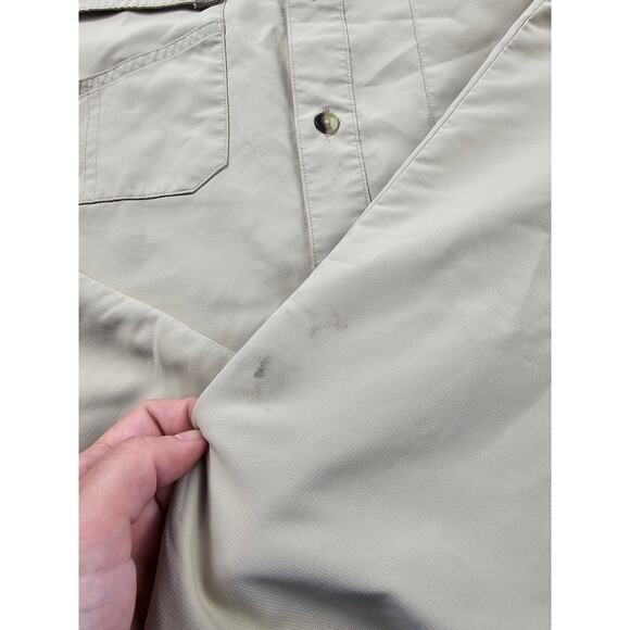 Habit 2XL men's roll tab sleeve Vented Fishing Shirt button up beige UPF protect - Picture 5 of 7